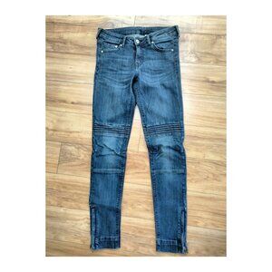 H&M Moto Jeans Denim skinny jean Sz 27 pant-Excellent!